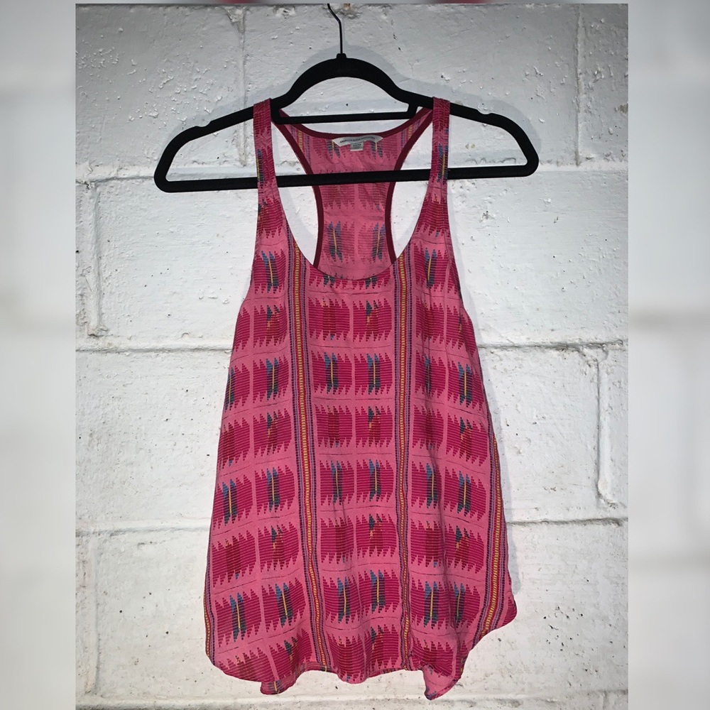 Pink Tribal Styled Block Patterned Tank!